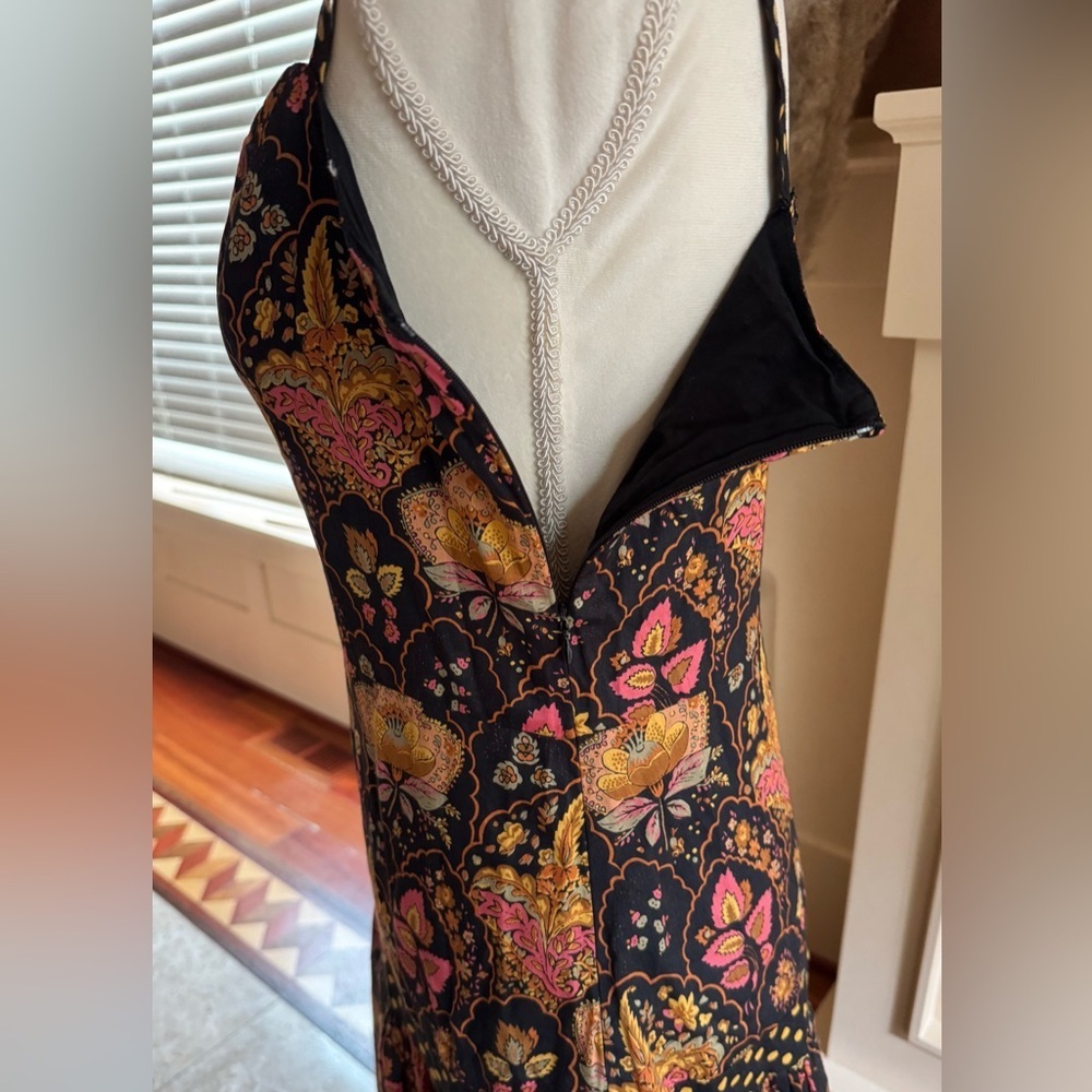 Souleiado Floral Brown ,Orange Dress - Picture 3 of 13